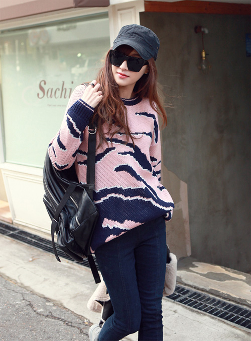 Sự kết hợp ngọt ngào từ quần jeans và áo len