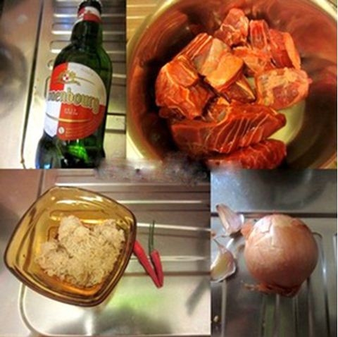 Bắp bò nấu bia
